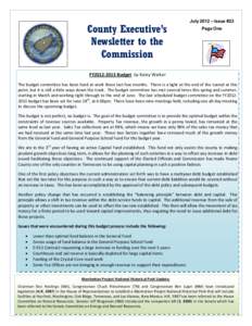July 2012 – Issue #23  County Executive’s Newsletter to the Commission