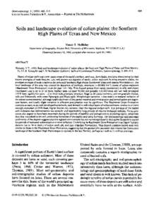 Geomorphology, Elsevier Science Publishers B.V., Amsterdam - - Printed in The Netherlands 489  Soils and landscape evolution of eolian plains: the Southern