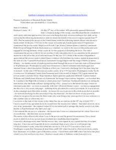 Southern Campaign American Revolution Pension Statements & Rosters Pension Application of Hezekiah Bayles S16624 Transcribed and annotated by C. Leon Harris State of Alabama } Madison County SS }