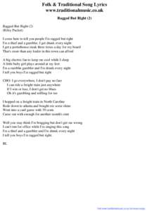 Folk & Traditional Song Lyrics - Ragged But Right (2)