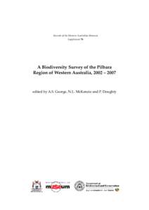 Records of the Western Australian Museum Supplement 78 A Biodiversity Survey of the Pilbara Region of Western Australia, 2002 – 2007