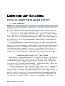 Defending Our Satellites: The Need for Electronic Warfare Education and Training
