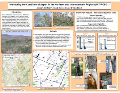 Monitoring the Condition of Aspen in the Northern and Intermountain Regions