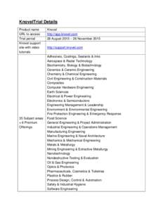 Engineering / American Institute of Chemical Engineers / Knovel / Chemical engineering / Chemical engineer / Mechanical engineering / Adhesive