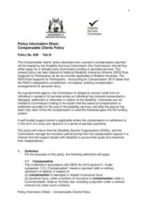 1  Policy Information Sheet Compensable Clients Policy Policy No: B56