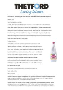 NEW Aqua Rinse Plus Press Release