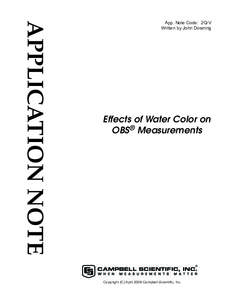 Effects of Water Color on OBS® Measurements Application Note