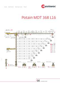 Potain MDT 368 L16  76,48 m 2 m : 6,8 m +