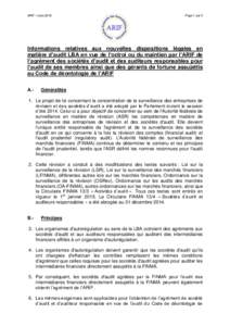 ARIF / marsPage 1 sur 5 Informations relatives aux nouvelles dispositions légales en matière d’audit LBA en vue de l’octroi ou du maintien par l’ARIF de