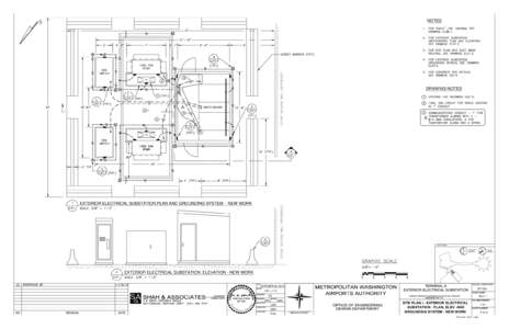 NOTES  DRAWING NOTES EXTERIOR ELECTRICAL SUBSTATION PLAN AND GROUNDING SYSTEM - NEW WORK