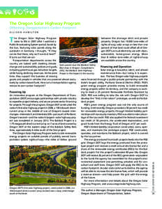 The Oregon Solar Highway Program Offsetting Transportation’s Carbon Footprint ALLISON HAMILTON T