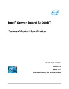 ®  Intel Server Board S1200BT Technical Product Specification  Intel order number G13326-003
