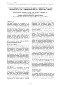 Proceedings of BS2013: 13th Conference of International Building Performance Simulation Association, Chambéry, France, August[removed]FINDING THE COST-OPTIMAL MIX OF BUILDING ENERGY TECHNOLOGIES THAT SATISFIES A SET OPERA