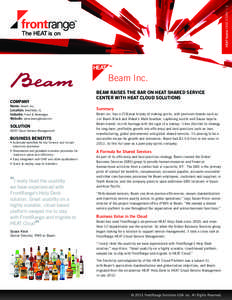HEAT Hybrid CASE STUDY | 1  Beam Inc. BEAM RAISES THE BAR ON HEAT SHARED SERVICE CENTER WITH HEAT CLOUD SOLUTIONS