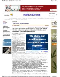 The Review - The Titanic is being eaten  Page 1 of 2 NEWS SEARCH