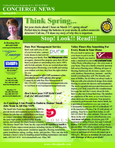 Coldwell Banker Redpath & Co. REALTORS®  CONCIERGE NEWS Spring[removed]Think Spring...