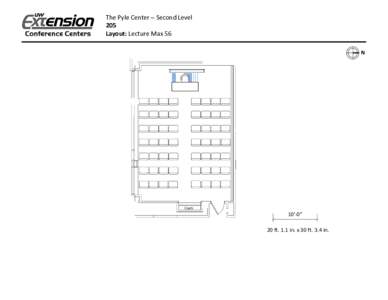 The Pyle Center – Second Level 205 Layout: Lecture Max 56 N  Coats