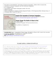 This article was downloaded by: [Association of American Geographers - Referer URL for Annals of the Association of American Geographers and The Professional Geographer] On: 14 September 2010 Access details: Access Detai