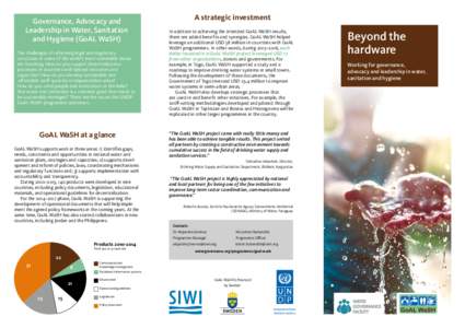 Governance, Advocacy and Leadership in Water, Sanitation and Hygiene (GoAL WaSH) The challenges of reforming legal and regulatory structures in some of the world’s most vulnerable states are daunting. How do you suppor