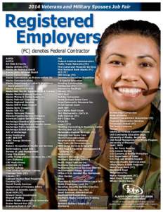 2014 Veterans and Military Spouses Job Fair  Registered Employers (FC) denotes Federal Contractor AAFES