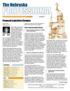 The Nebraska  PROFESSIONAL Spring[removed]Nebraska Board of Engineers and Architects Newsletter