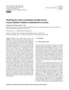 The Cryosphere, 8, 2007–2029, 2014 www.the-cryosphere.netdoi:tc © Author(sCC Attribution 3.0 License.  Modeling the elastic transmission of tidal stresses