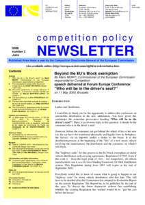 EC COMPETITION POLICY NEWSLETTER  Editor: