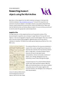 Researching Museum Objects using the V&慭瀻A Archive