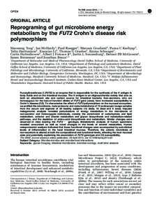 Clinical pathology / Bioinformatics / Bacteriology / Genomics / Human Microbiome Project / Gut flora / Metagenomics / Metabolomics / Metabolism / Biology / Microbiology / Environmental microbiology