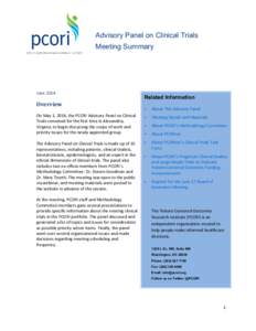 Advisory Panel on Clinical Trials Meeting Summary June[removed]Overview