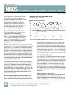 September 2014 This month’s release of the Federal Reserve Bank of Philadelphia’s Nonmanufacturing Business Outlook Survey marks the public debut of a survey that measures the business activity of nonmanufacturing fi