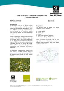 ISLE OF WIGHT CATCHMENT SENSITIVE FARMING PROJECT NEWSLETTER