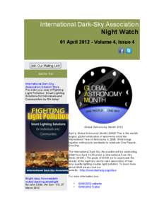 International Dark-Sky Association Night Watch 01 April[removed]Volume 4, Issue 4