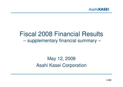 Fiscal 2006 Financial Results  – supplementary financial summary –