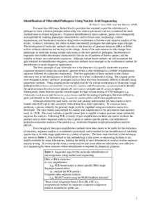 Identification of Microbial Pathogens Using Nucleic Acid Sequencing