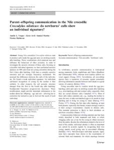 Naturwissenschaften:49–54 DOIs00114SHORT COMMUNICATION  Parent–offspring communication in the Nile crocodile