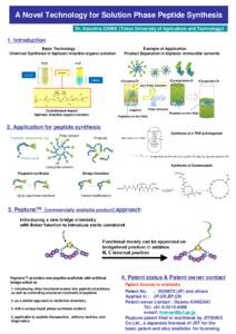 A Novel Technology for Solution Phase Peptide Synthesis Dr. Kazuhiro CHIBA （Tokyo University of Agriculture and Technology） ） 1. Introduction Basic Technology