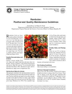 Fruit, Nut, and Beverage Crops May 2014 F_N-33 Rambutan: Postharvest Quality-Maintenance Guidelines