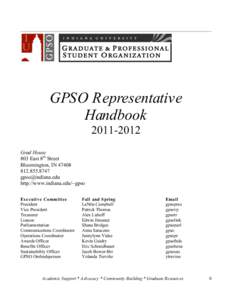 GPSO Representative Handbook[removed]Grad House 803 East 8th Street Bloomington, IN 47408