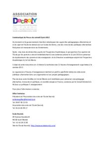 Microsoft Word - Communiqué Association des Amis Ecole Decroly 8 juindocx