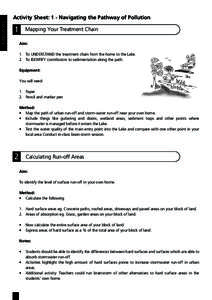 Activity Sheet: 1 - Navigating the Pathway of Pollution Secondary 1  Mapping Your Treatment Chain