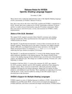 Release Notes for NVIDIA OpenGL Shading Language Support