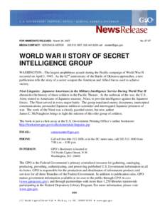 Military Intelligence Service / Federal Depository Library Program / World War II / International relations / Culture / Japanese-American history / Nisei / United States Government Printing Office