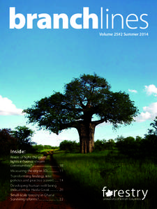 branchlines Volume 25#2 Summer 2014 Inside: Rivers of light: Do street lights influence stream