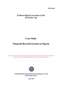 WB/CS/09  Evidence-Based Governance in the Electronic Age  Case Study