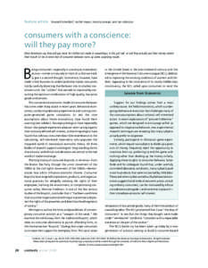 feature article howard kimeldorf, rachel meyer, monica prasad, and ian robinson  consumers with a conscience: will they pay more? Most Americans say they will pay more for clothes not made in sweatshops. Is this just tal