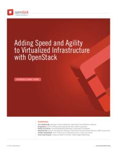 openstack  ® Adding Speed and Agility to Virtualized Infrastructure