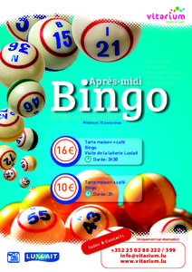 VIVE Z L E L AIT  Venez profiter d’un bingo avec cadeau autour d’un café et d’une