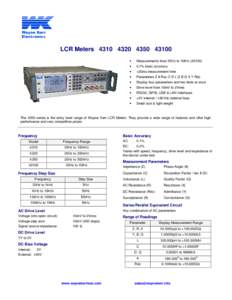 LCR Meters[removed]43100 • Measurements from 20Hz to 1MHz[removed])  •