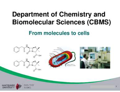 Faculty of Science / Macquarie University Department of Chemistry & Biomolecular Sciences / Natural sciences / Chemist / Medicinal chemistry